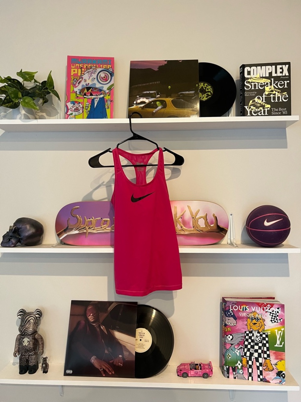 Nike Hot Pink Racerback Athletic Tank Top with Black Swoosh